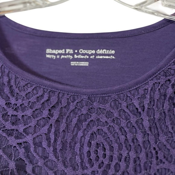Penningtons, Purple Lace Front Top, Plus Size X - Picture 4 of 8
